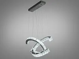 Люстра стельова LED Diasha 7219/400+400HR, 40W, хром, регульована висота, сучасний стиль для дому - мініатюра 3