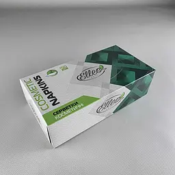Косметичні серветки Elleo Soft двошарові, 150 шт, 20×20 см, білі, у картонній коробці - мініатюра 2