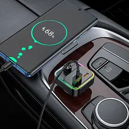 Адаптер автомобільний HOCO Fantasy car BT FM transmitter E81 |USB/Type-C, 30W/3A, PD/QC| - мініатюра 2