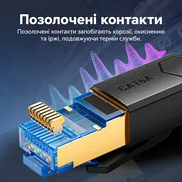 Промисловий патч-корд Ethernet Vention 0,5 м мережевий кабель RJ45 штекер на RJ45 штекер Cat6A до 10 Гбіт/с для рухомих кабельних ланцюгів водостійкий і маслостійкий SFTP з подвійним екрануванням понад 20 млн циклів у кабельному ланцюгу 500 МГц чорний (IBTBD) - мініатюра 8