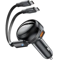 Автозарядка Acefast 3xUSB 53W (2xUSB-C+USB-A) + cable USB-C 2in1 B13 (6974316282921) - мініатюра 5