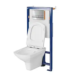 Інсталяція Cersanit Tech Line Opti з кнопкою Opti A2 + унітаз Carina CleanOn з сидінням Slim 30412 - мініатюра 2