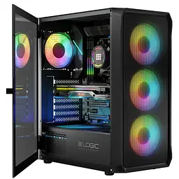 Корпус LogicConcept PORTOS MESH+GLASS ARGB fans 4x120mm ЧОРНИЙ без Блок живлення ATX - мініатюра 9
