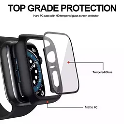 Захисний чохол зі склом Choice для Apple Watch 41 мм Чорний - мініатюра 2