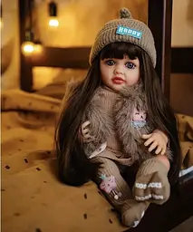Реалістична Кукла Реборн 55 см повністю вінілова Doll Reborn Baby К0100203 - мініатюра 6