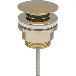 Донний клапан для раковини VBI brushed gold click-clack універсальний VBI-059000BG, Золотий