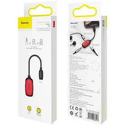 Перехідник адаптер Baseus L51 3 in 1 Lightning Male to 3.5mm+2 Lightning Female - мініатюра 2