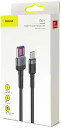 Кабель Baseus Cafule HW Quick Charging Cable USB to Type-C 40W 1m CATKLF-PG1 Black-Grey - мініатюра 3