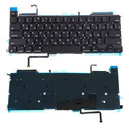 Клавіатура для ноутбука APPLE (MacBook Pro: A2338 (2020)) rus, black, підсвічування клавіш, SMALL ENTER (оригінал)