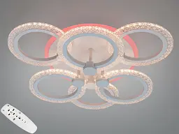 Люстра стельова Romin LED Diasha біла 6 кілець 74W димер