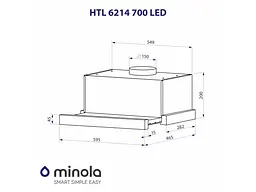 Витяжка Minola HTL 6214 BLF 700 LED - мініатюра 2