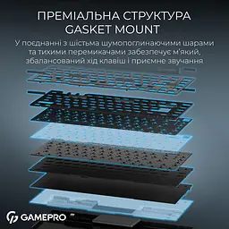 Клавіатура GamePro Asgard Yord Keychron Super Red Switch Wireless/Bluetooth/USB Black бездротова (MK266BK) - мініатюра 19