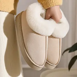 Унісекс високі теплі домашні капці на хутрі розмір 38–39 м'які закриті тапочки для дому KT9001622 - мініатюра 8