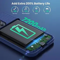 Чохол Feob Battery для iPhone 14 Pro (6,1 дюйма), потужний ультратонкий чохол для зарядки акумулятора ємністю 7200 мАг, захисний - мініатюра 3