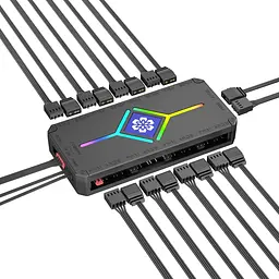 Контролер Coolmoon PWM ARGB controller (H9 BLACK) BLACK - мініатюра 5