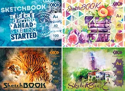 Скетчбук Art Line А4, 40 аркушів, клеєний, білий блок 100 г/м² (в асортименті) - мініатюра 5