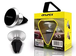 Автотримач AWEI X5 Air Vent Magnet 360 Degree Rotate Car Mount Holder Silver - мініатюра 4