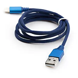 Дата кабель USB 2.0 AM to Lightning nylon 1m blue Vinga (VCPDCLNB21B) - мініатюра 3