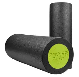 Масажний ролик (роллер) гладкий PowerPlay 4021 Fitness Roller Чорно-зелений (30x15 см) (PP_4021_BL/Green_(30*15)) - мініатюра 2