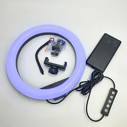 Селфи-лампа LED кольцевая 33см Voltronic MJ33 RGB + штатив - мініатюра 3