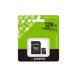 Карта пам'яті Kingston 128GB microSDXC class 10 UHS-I U3 V30 A1 Canvas Select Plus (SDCS3/128GB) - мініатюра 3