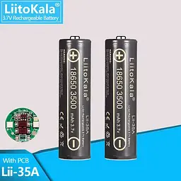 Акумулятор із захистом LiitoKala Lii-35A-PCB 18650 3500mAh Li-ion 3.7V Чорний (2899693956) - мініатюра 3