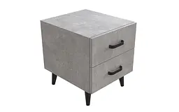 Тумба Віва 2 на конусних ніжках Ferrum-decor 41x35x40 Чорний метал ДСП Бетон 16 мм (FRD-106809) - мініатюра 2