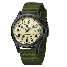 Наручний годинник чоловічий BESTA Command Green Nylon 2 ремінці Чорний (3621)