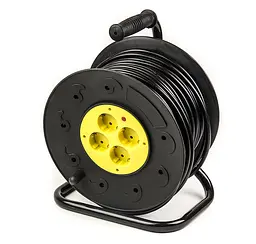 Подовжувач на котушці PowerPlant 50 м 3x2.5мм2 16А 4 розетки морозостійкий (JY-2002/50)