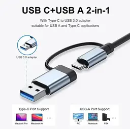 Мультифункціональний USB-хаб 8 в 1, універсальний адаптер, концентратор із входом Type-C, кардрідер, HDTV+PD+USB 3.0+SD+TF+Type-C - мініатюра 4