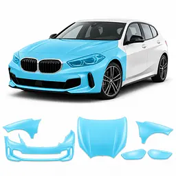 Антигравійна захисна бронеплівка за лекалами для BMW 1 Series F40 2019-2024 - передня частина авто (капот бампер фари крила)