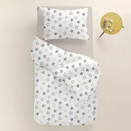 Дитяча постільна білизна в ліжечко STARS CS9, бежевий (StarsClearGreyBeige_Quartz110x160_140) - мініатюра 2