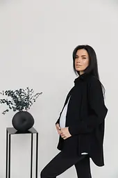 Сорочка вельветова для вагітних та годуючих мам Varna розмір XXL-3XL Lullababe Чорний - мініатюра 7