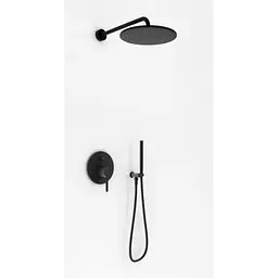 Душова система прихованного монтажу Kohlman Roxin Black + Box прихованого монтажу QW210RBR30, Чорний матовий