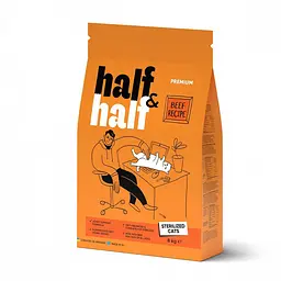 Сухий корм Half&Half для стерилізованих кішок, з яловичиною, 8 кг (арт.20819)