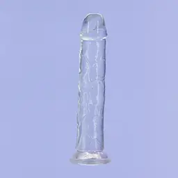 Прозорий фалоімітатор на присосці Addiction Crystal Vertical Dong 9″, 22.8 см + віброкуля в подарунок - мініатюра 3