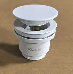 Донний клапан для раковини Koer PW-11-03 універсальний Click-Clack 1 1/4″ Білий KR5791 - мініатюра 8