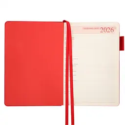 Щоденник-діловий записник А5 Leo Planner Binario 2026 м'який червоний 368 сторінок (252642) - мініатюра 4