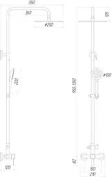 Душова система Globus Lux Wien SBT2-SH-05, Нікель - мініатюра 5