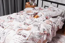Комплект постільної білизни Moon&Star Ranforce Elite Paris For You King Size 220x240 см наволочки 2х40х60 см - мініатюра 5