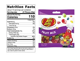 Драже Jelly Belly Jelly Beans Fruit Mix 99г - мініатюра 3