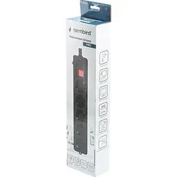 Мережевий фільтр Gembird на 5 розеток чорний 1.8 м (SPG5-G-6B-PRO) - мініатюра 3