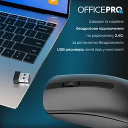 Мишка OfficePro (M175B) Silent Click Wireless Black (M175B) - мініатюра 7