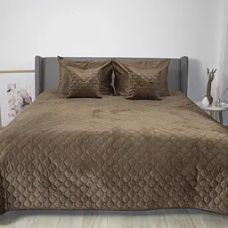 Покривало ТЕП Velour Ромб круглий Coffee 150x210 см кавовий (4-00515_33942) - мініатюра 2