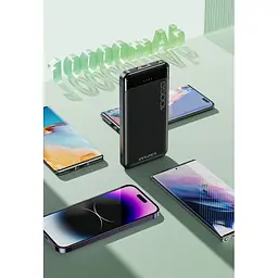 Павербанк чорний зовнішній акумулятор Power bank AWEI P37K 10000 Mah - мініатюра 4