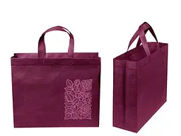 Еко сумка бокс з друком Чайна троянда бордовий із замком 385x320x120 до 500мм ТМ"ЕCOBAG"