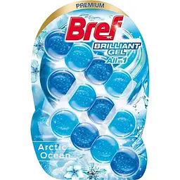 Туалетний блок для унитазу Bref Brilliant Gel All in 1 Арктичний океан 126 г (3 шт. х 42 г)