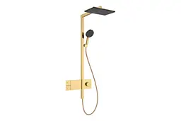 Душова система з термостатом Hansgrohe Raindance Alive Q 210x340 1jet EcoSmart з ShowerSelect Comfort polished gold optic 24581990