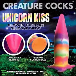 Фалоімітатор Creature Cocks Unicorn Kiss Glow-In-The-Dark 21.3 см мульті - мініатюра 7
