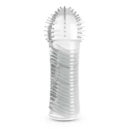 Насадка на пеніс Crushious Ribbed Penis Sleeve, 15.5 см (прозорий)